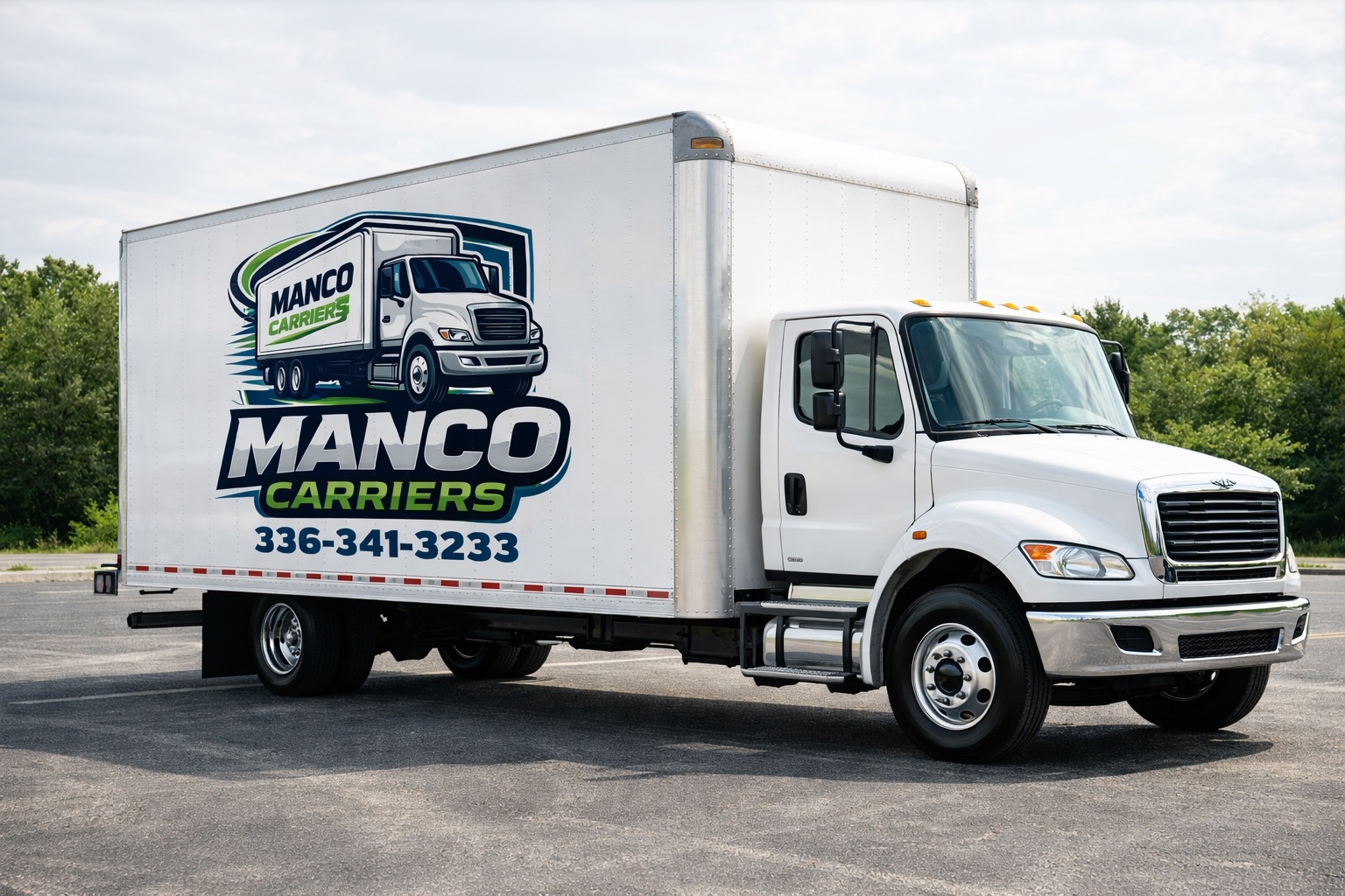 ManCo Carriers branded box truck